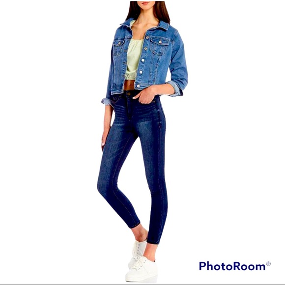 Caribbean Joe Dark Cropped Jean Jacket. NWT - Picture 4 of 6